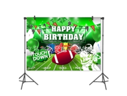 Fondo De Cumpleaños Para El Día Del Juego Fácil De Montar, Decoración Para Fiesta Temática De Fútbol Con Elementos Vibrantes Del Estadio, Diseño Exqui