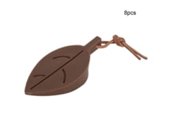 8pcs Calha De Porta De Silicone Segura Para Crianças Folha Preventiva De Mão Marrom