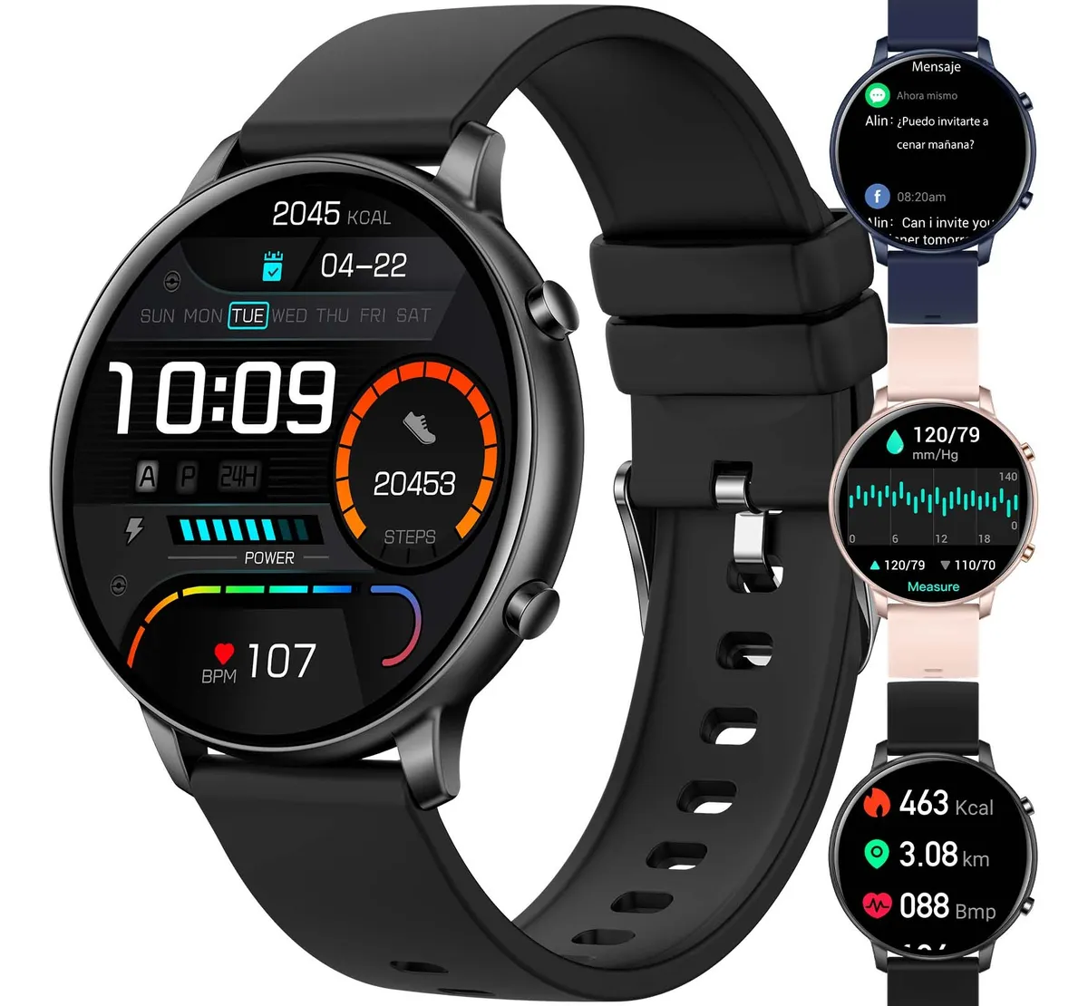 Reloj inteligente con llamadas, salud, deportes, sueño, IA, Ineyes G28 Vayotoy