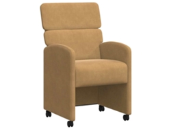 Juego de 2 sillas de comedor con ruedas, marrón, 58x65x98 cm, MAISON EXCLUSIVE