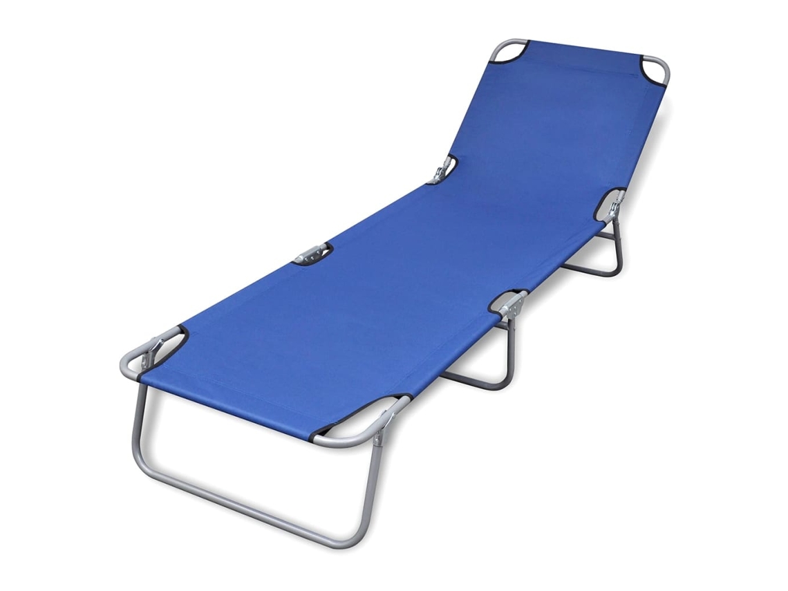 Tumbona plegable Mueble para patio Asiento de jardín de acero con recubrimiento polvo azul