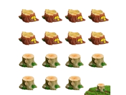 16 Uds pequeño tocón Micro musgo flor suculenta accesorios de maceta decoración de pastel de escritorio NEVEANCE