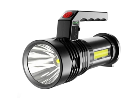 Antorcha, linterna recargable Antorcha de camping Antorcha de reflector portátil Antorcha Carga USB P50 Foco impermeable (Negro) ENZON