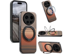Funda Para Xiaomi 17 Ultra, Delgada De Piel Sintética, Magnética, Carga Inalámbrica, Borde De Tpu Suave - Marrón