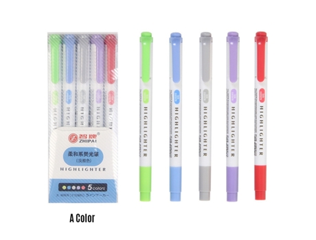 Rotuladores resaltadores de doble punta, 5 colores, cincel ancho y puntas finas, rotulador para estudiantes de escuela, suministros domésticos para...