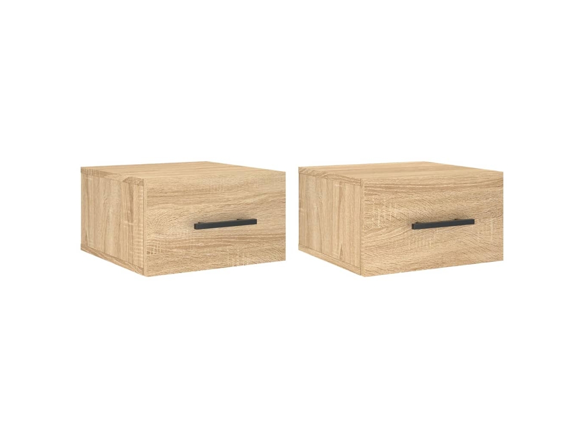 Maison Exclusive - Mesitas De Noche De Pared 2 Uds Color Roble Sonoma 35x35x20 Cm