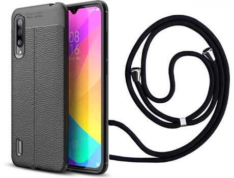 Funda Xiaomi Mi 9 Lite Rugged Leather con Collar Negro
