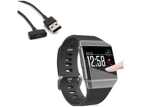 Kit Cargador Usb Película Protectora Pantalla Gel Cobertura Completa Fitbit Ionic