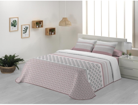 Colcha JVR Haiti (Poliéster - Rosa - 270 cm)