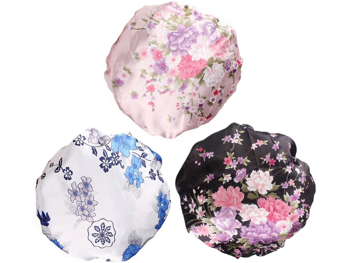Gorros De Dormir De Satén Estampados De 3 Piezas Para Quimioterapia, Que Brindan Comodidad Óptima Y Protección Para El Cabello.