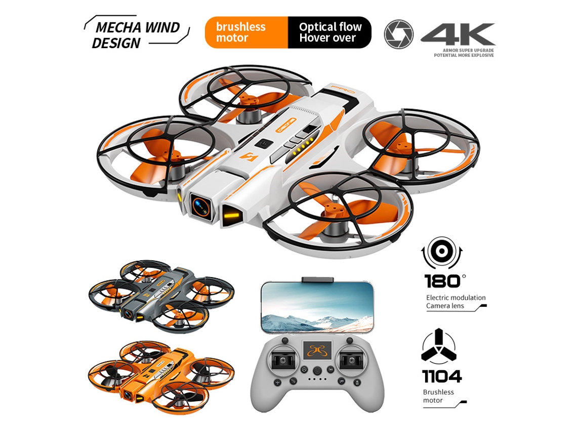 Mini Dron A21 4k Profesional Con Cámara Hd, Wifi, Cámara Para Mantener La Altura, Cámara Fpv De Nivel De Entrada 2 Baterías Blanco