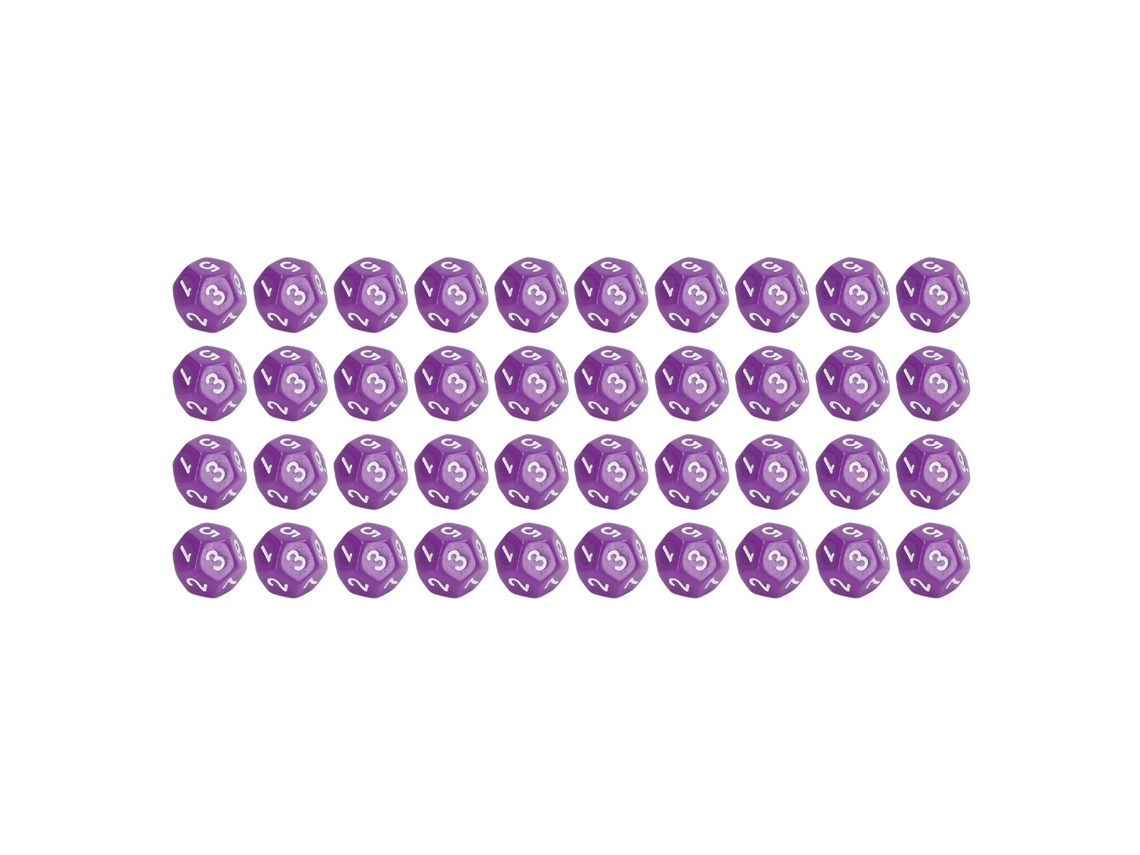 Juego De 40 Dados Poliédricos De Plástico De 12 Caras Para Juegos De Mesa - Fiesta Familiar - Morado