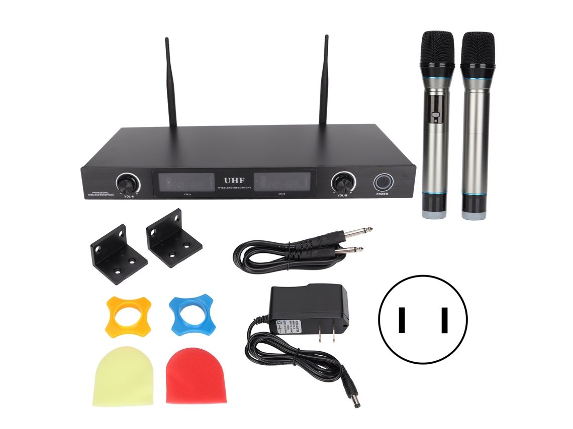 Sistema Modulador De Micrófono Inalámbrico Uhf Ug-380 Con 2 Micrófonos De Mano. Plug Us