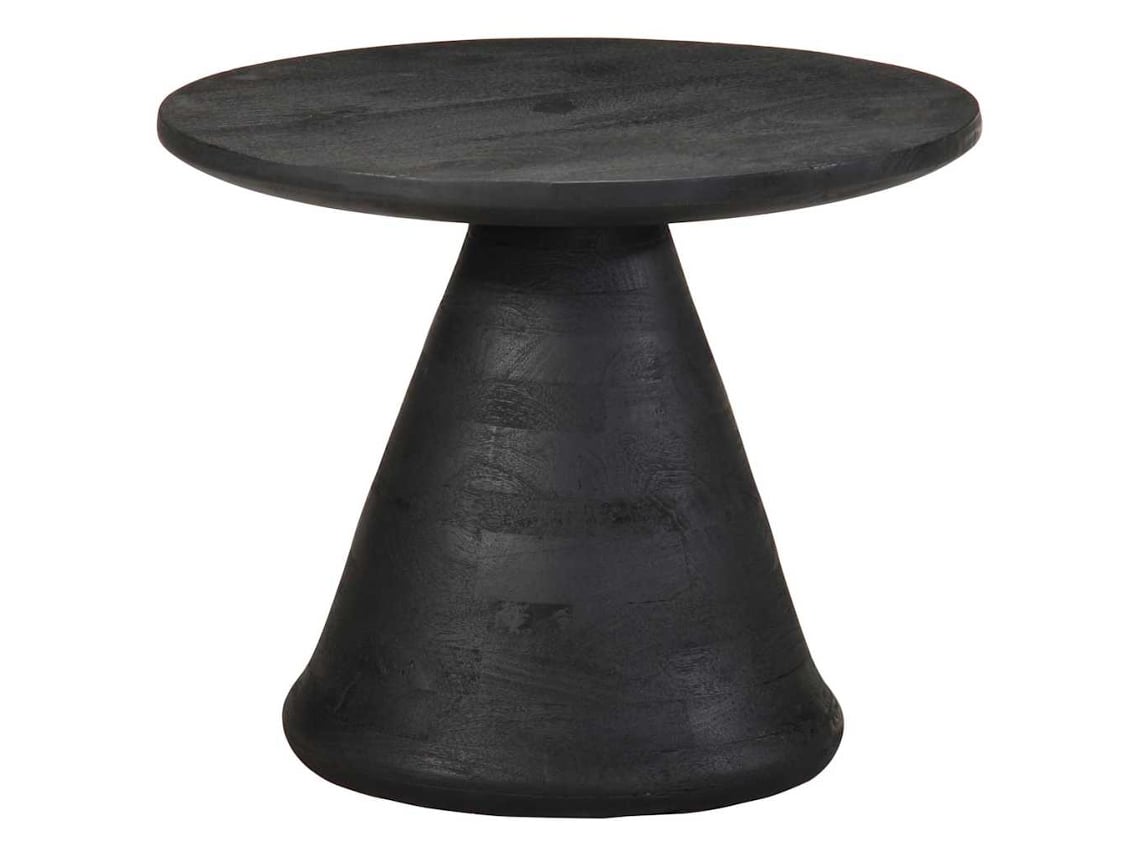 Mesa Auxiliar VIDAXL Negro Madera de mango (Ø50x40 cm)