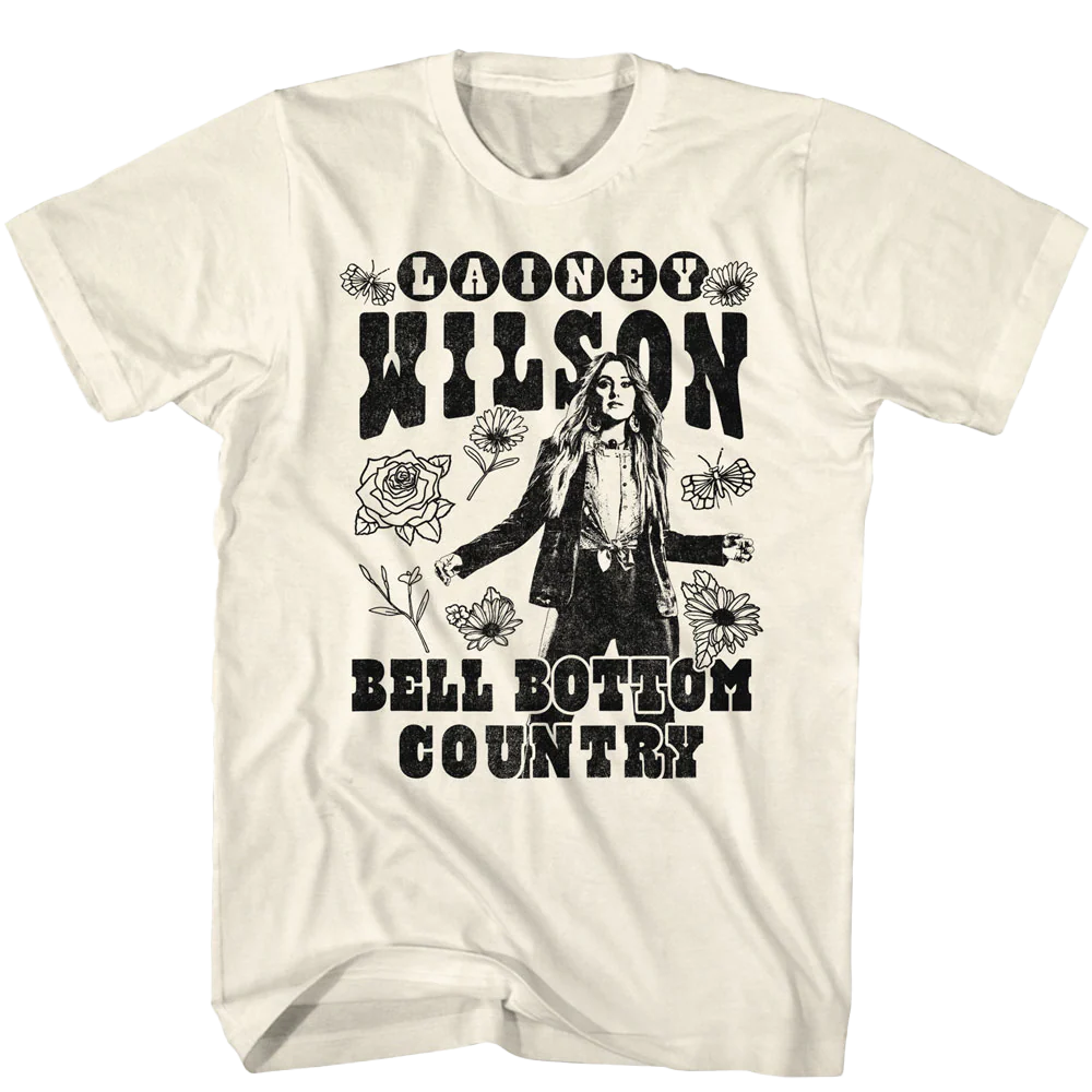 Lainey Wilson "floral Bell-bottoms" Country T-shirt Unisex Rockinstone Size:xl