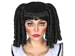 Peluca WIDMANN de muñeca negra con rizos