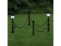 Valla con dos postes, alimentada por corriente y dos luces LED solares Wsd281773 Lovely Home