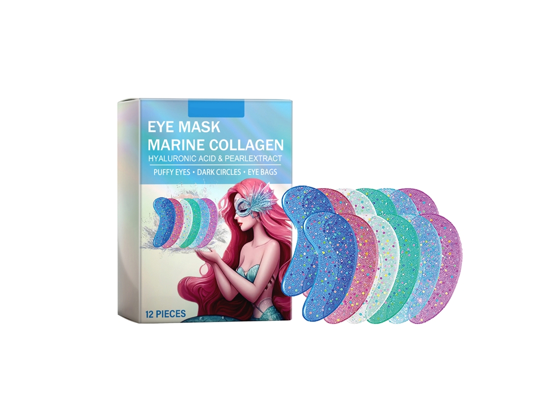 Mascarilla para ojos Westmonth Marino Collagen, 6 pares, con ácido hialurónico y extracto de perla para ojos, bolsas y ojeras.