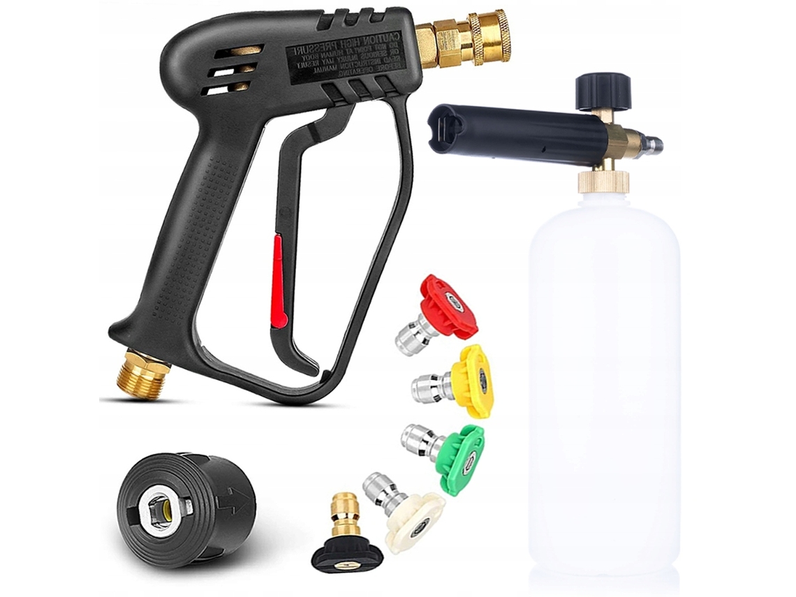 Kit de accesorios Hydrocleaner: pistola + cañón de espuma de 1 l + 5 boquillas | Compatible con Kärcher K2-k7