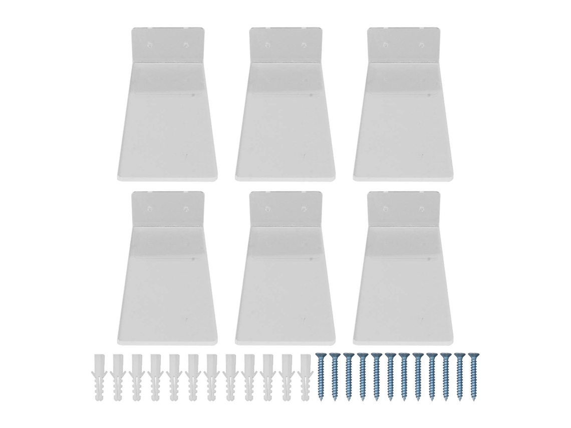 Estante flotante para zapatos de baloncesto, fútbol, pared, acrílico transparente, 6 unidades