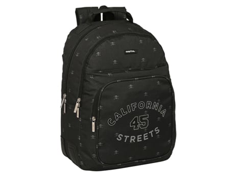 Mochila Escolar SAFTA California (Negro - Poliéster 600D)