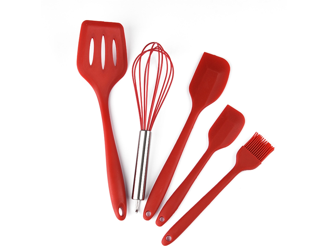 Juego De Utensilios De Cocina De Silicona Rojos: Ideal Para Chefs Jóvenes Y Cocinas Ambulantes JEIIBRZUI