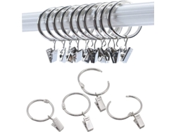 Anillas De Cortina Que Se Pueden Abrir Con Clips Para Colgar Cortinas, Paquete De 20 Silver 50 Mm