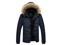 Chaqueta De Invierno Para Hombre Abrigada Con Capucha De Pelo Talla 3xl Azul Marino 3xl Armada