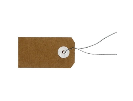 100 etiquetas kraft 5,5 x 3 cm con alambre ARTEMIO
