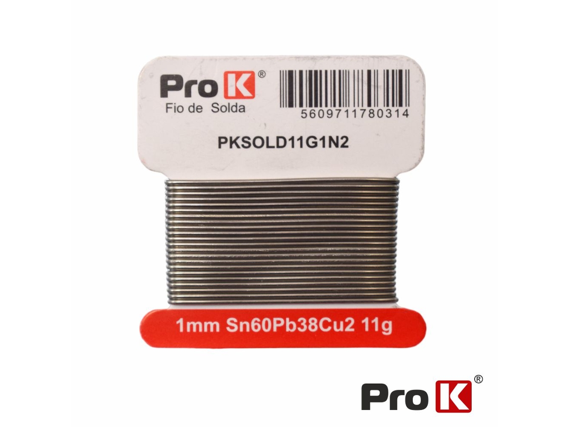 Soldadura de 1 mm Sn60pb38cu2 11 g PRO K