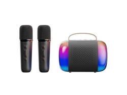 Mini máquina de karaoke para niños y adultos. Altavoz Bluetooth portátil con 2 micrófonos inalámbricos y luz LED RGB para niños y niñas. Yizhood