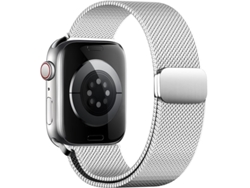 Apple Watch 38, 40, 41 mm, 42, 44, 45, 49 mm Samsung 22 mm con bisel plegable, cierre magnético y correa metálica milanesa.