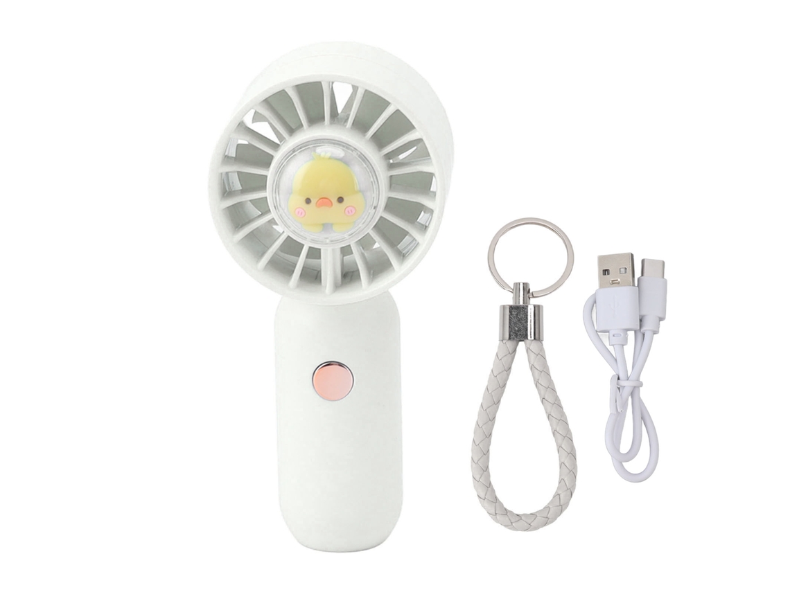 Mini Ventilador Portátil Recargable Por Usb Con Batería De 500 Mah - Blanco
