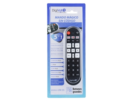 Mando A Distancia Universal Para Smart Tv Digivolt Un-55 (Negro)