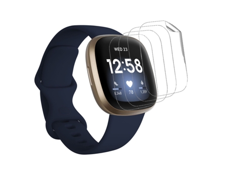 Kit 4 Protectores de Pantalla Flexshield con UV Fitbit by Google Versa 3 Transparente