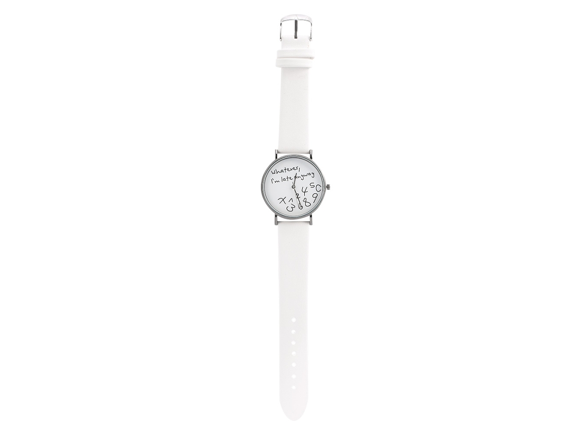 Relógio De Pulso Analógico De Quartzo Redondo Com Strass Pu Disu (branco)