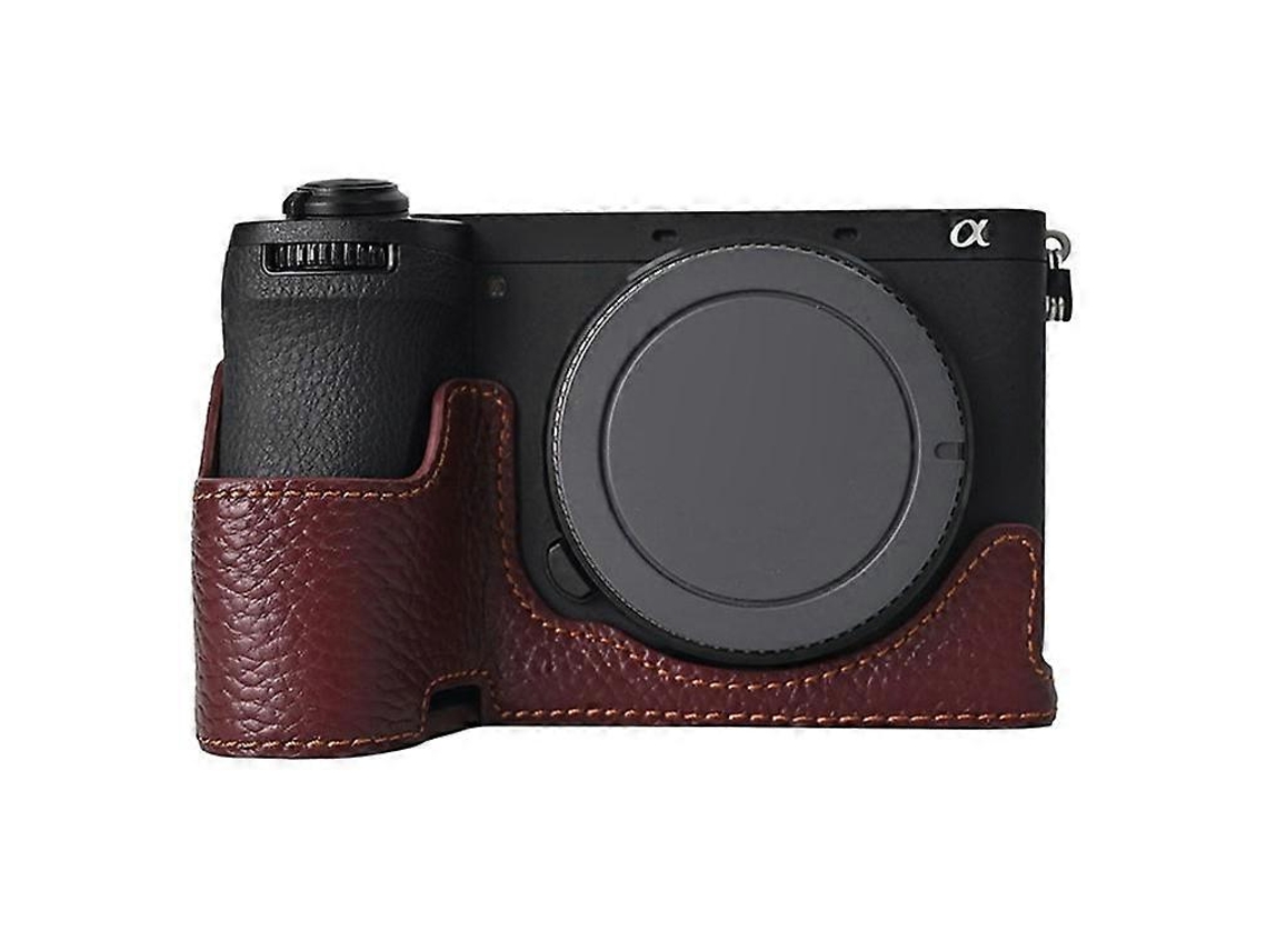Funda protectora inferior de piel de vaca auténtica compatible con la cámara Sony A6700 Facpoet