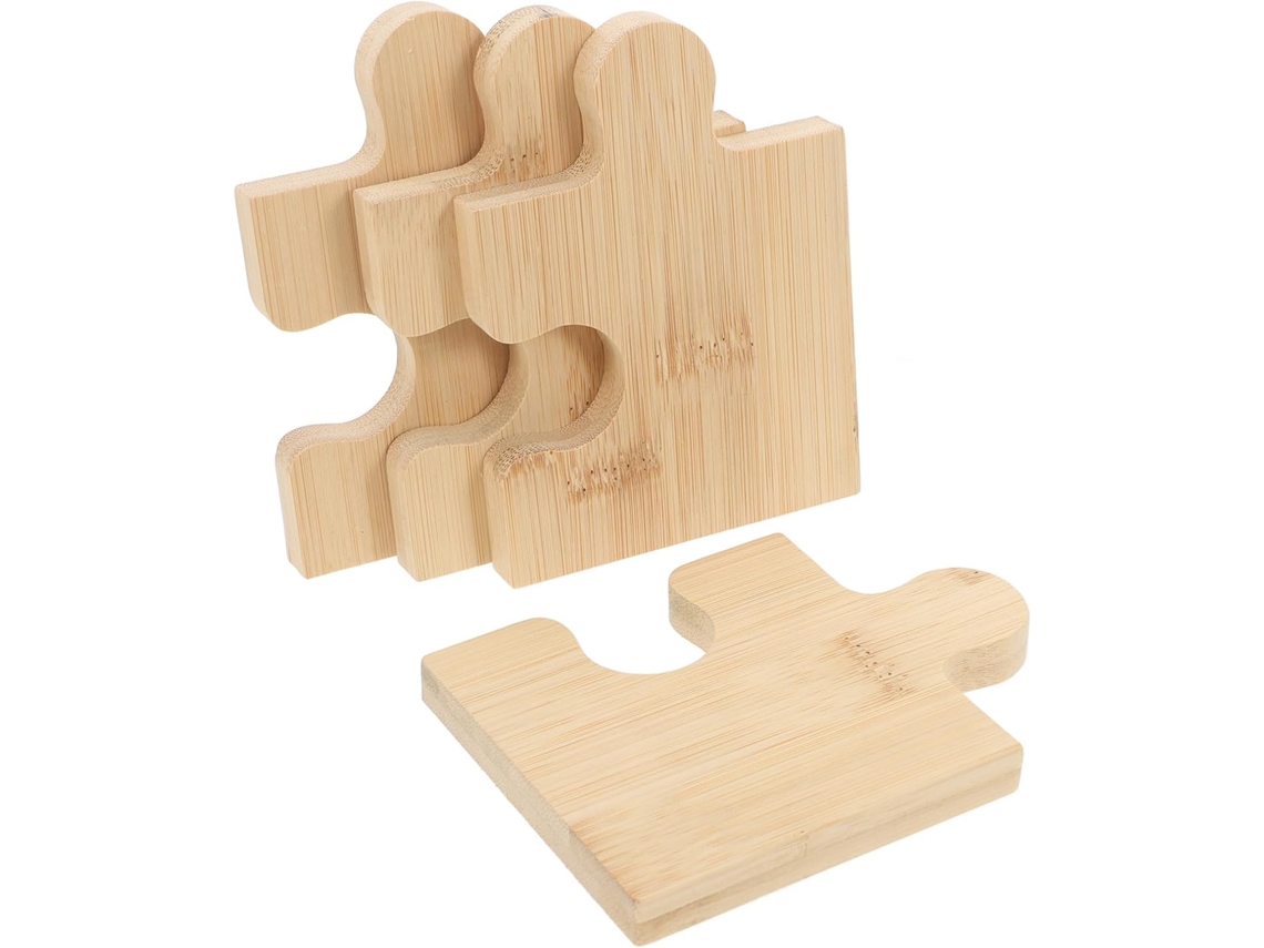 Juego de 4 posavasos con forma de rompecabezas, antideslizantes y con aislamiento térmico CHABERLU
