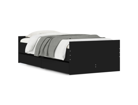 Estructura de cama con cajones VIDAXL negro (90x200 cm)