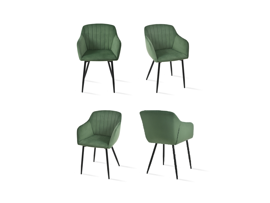 Sillas De Comedor Goeurvant 711(pack De 4, Verde Bosque, Terciopelo)