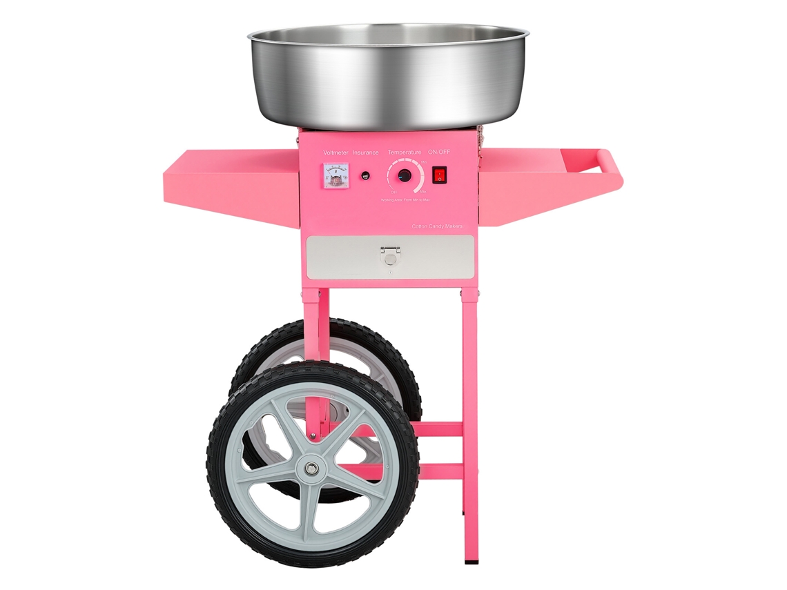 Máquina de algodón de azúcar con carrito Succebuy 1000 W 819 x 520 x 855 mm Rosa