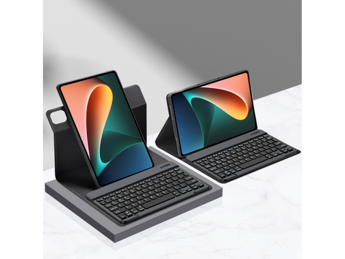 Funda De Cuero Para Tableta Inteligente Con Teclado De Rotación De 360 grados Para Xiaomi Redmi Pad Se 11 Pulgadas - Negro ZRUXE