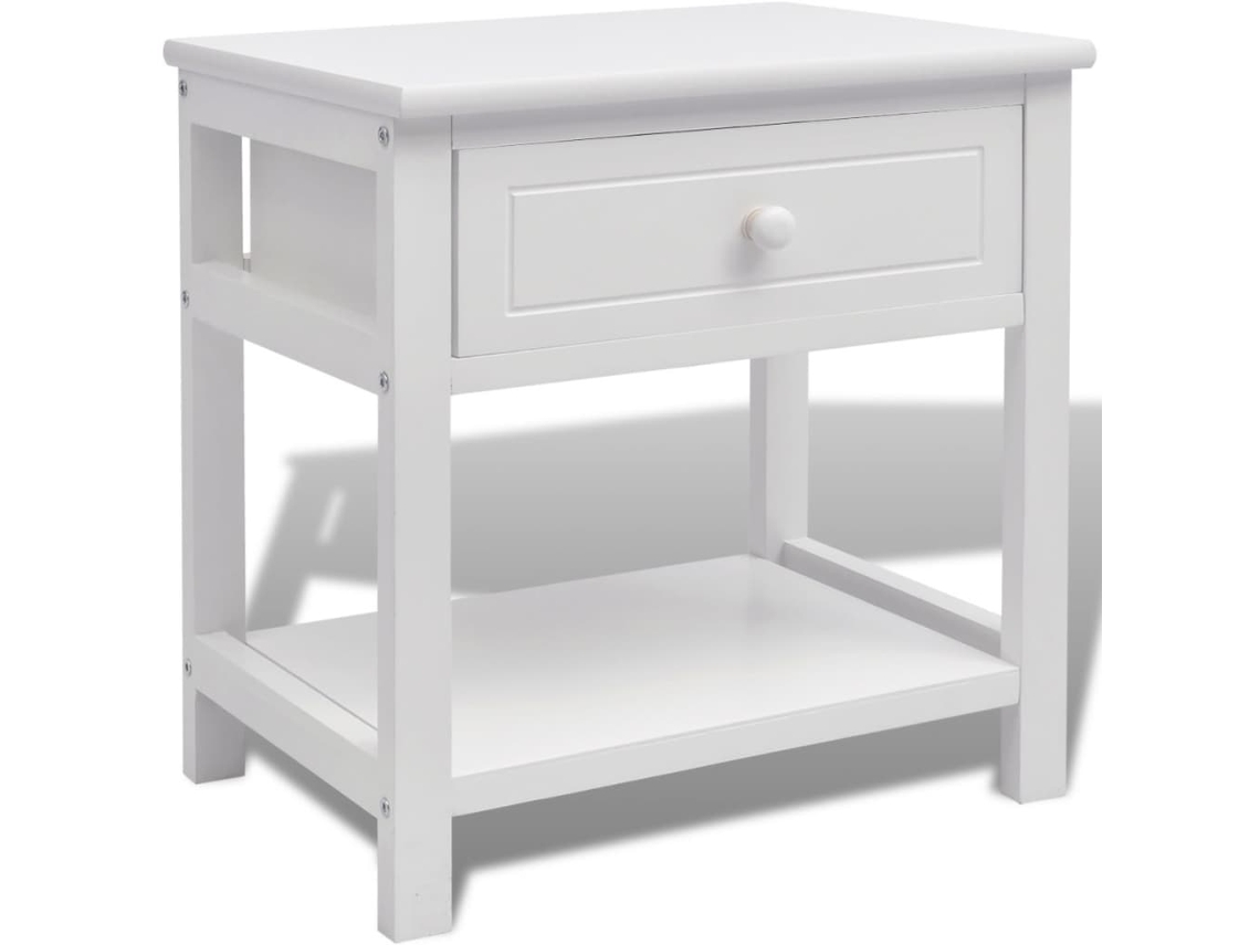 Maison Exclusive - Mesita De Noche De Madera Blanca