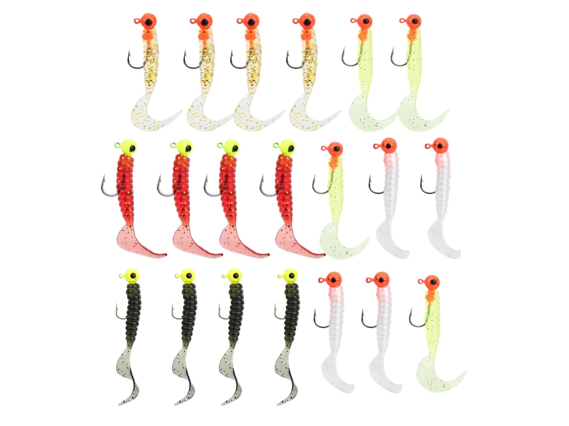Conjunto De Señuelos Artificiales De Gusano Suave Para Pesca Con Anzuelos