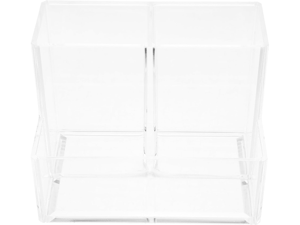 Mesa auxiliar transparente de acrílico Slowmoose Org. con 3 compartimentos, multifuncional.
