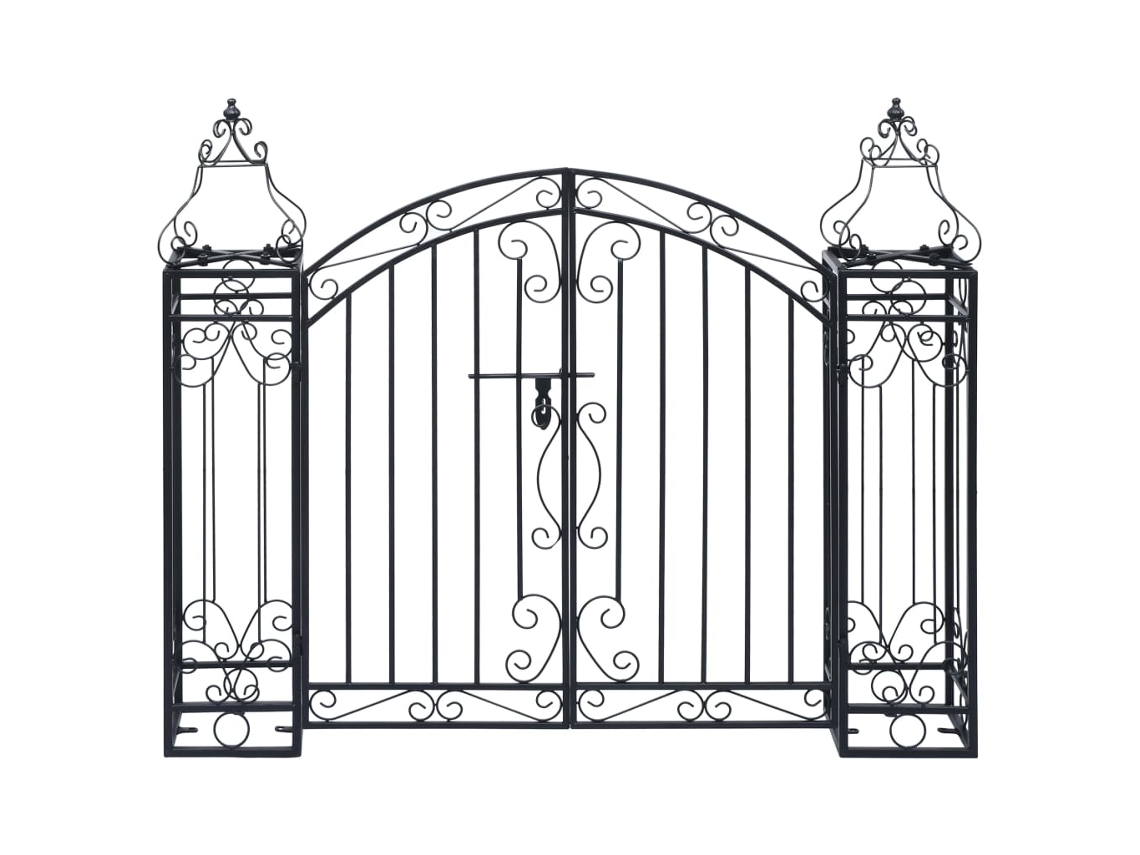 Puerta de jardín ornamental de hierro forjado de 122 x 20,5 x 100 cm, DKD Home Decor
