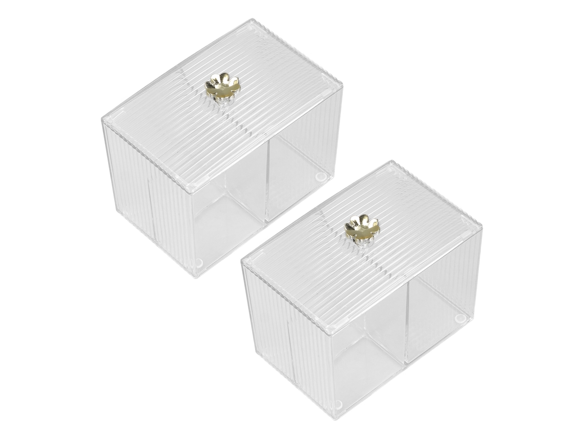 2 porta hisopos de algodón transparentes, duraderos y seguros, de plástico, ampliamente utilizados para la oficina familiar.