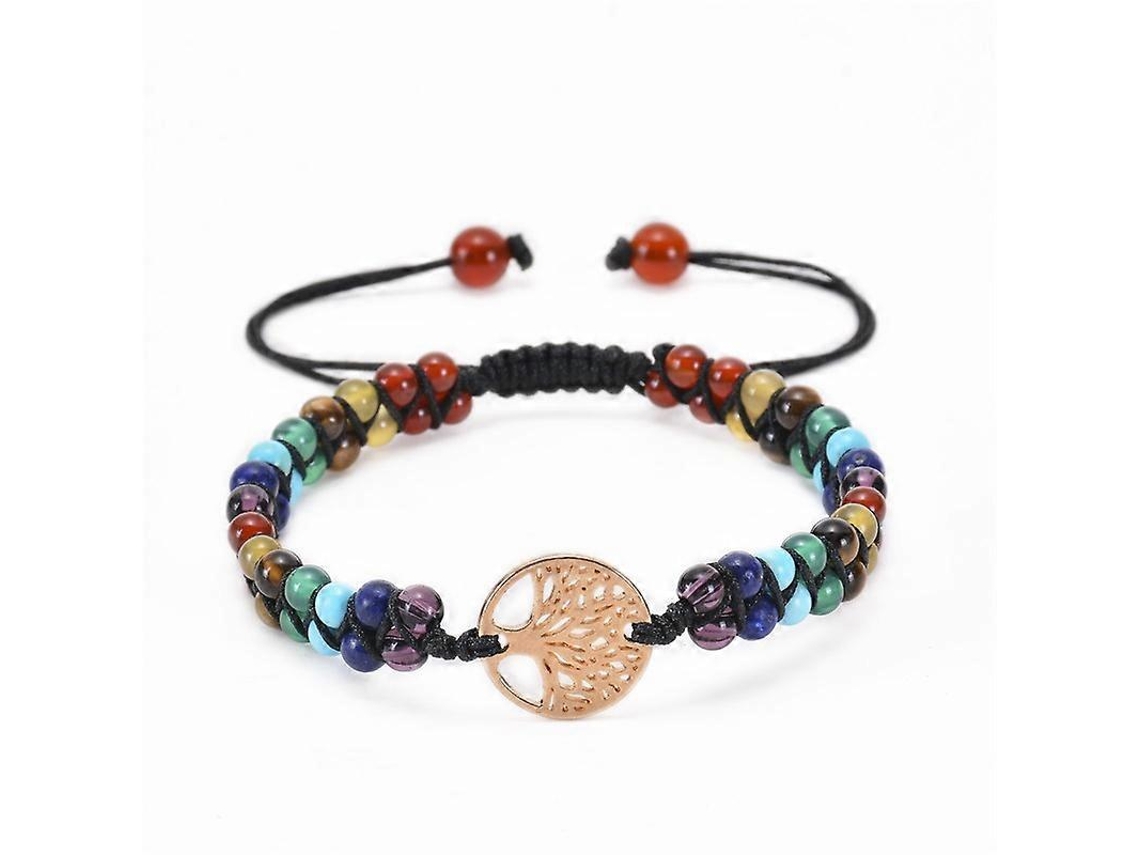 Pulsera Árbol de la Vida, Piedra Natural Tejida de Doble Capa, Pulsera de Cristal Turquesa, Pulsera de Cuentas de Yoga, Nostalgia88