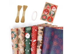 Juego de 6 hojas de papel de regalo navideño Eifson para Navidad, ideal para las fiestas de invierno, 70 x 50 cm (03)
