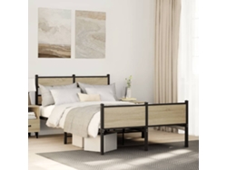 Estructura De Cama Sin Colchón Madera Roble Sonoma 120x200 Cm